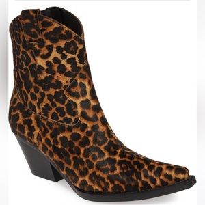 Jeffrey Campbell Cowboy boots in leopard calf hair leather size 8.5 New in box!